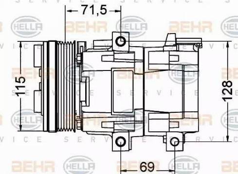 BEHR HELLA Service 8FK 351 334-011 - Kompresors, Gaisa kond. sistēma autodraugiem.lv