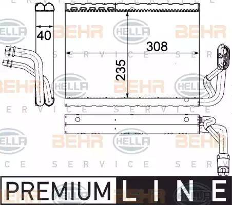 BEHR HELLA Service 8FV 351 330-691 - Iztvaikotājs, Gaisa kondicionēšanas sistēma autodraugiem.lv