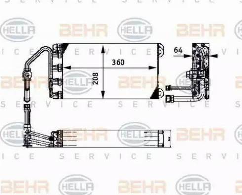 BEHR HELLA Service 8FV 351 330-011 - Iztvaikotājs, Gaisa kondicionēšanas sistēma autodraugiem.lv