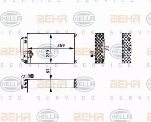 BEHR HELLA Service 8FV 351 330-141 - Iztvaikotājs, Gaisa kondicionēšanas sistēma autodraugiem.lv