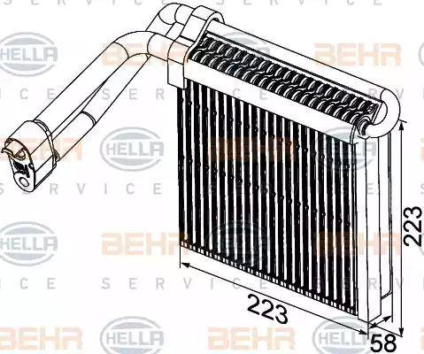 BEHR HELLA Service 8FV 351 330-741 - Iztvaikotājs, Gaisa kondicionēšanas sistēma autodraugiem.lv