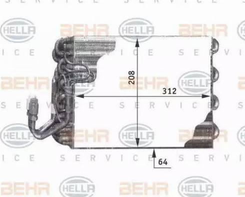 BEHR HELLA Service 8FV 351 211-541 - Iztvaikotājs, Gaisa kondicionēšanas sistēma autodraugiem.lv