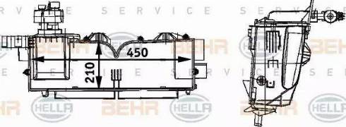 BEHR HELLA Service 8FV 351 211-681 - Iztvaikotājs, Gaisa kondicionēšanas sistēma autodraugiem.lv