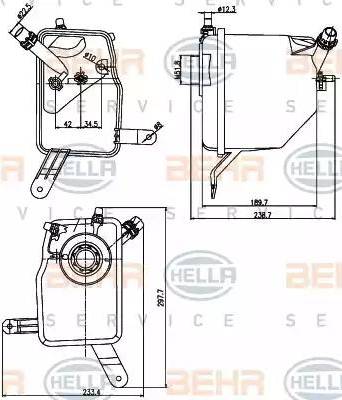 BEHR HELLA Service 8MA 376 789-731 - Kompensācijas tvertne, Dzesēšanas šķidrums autodraugiem.lv