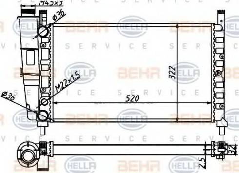 BEHR HELLA Service 8MK 376 900-631 - Radiators, Motora dzesēšanas sistēma autodraugiem.lv