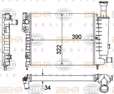 BEHR HELLA Service 8MK 376 901-121 - Radiators, Motora dzesēšanas sistēma autodraugiem.lv