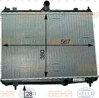 BEHR HELLA Service 8MK 376 910-204 - Radiators, Motora dzesēšanas sistēma autodraugiem.lv