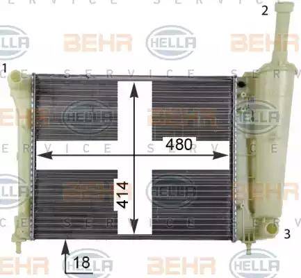 BEHR HELLA Service 8MK 376 790-054 - Radiators, Motora dzesēšanas sistēma autodraugiem.lv