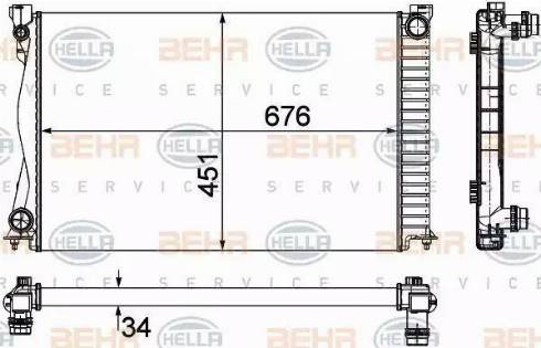 BEHR HELLA Service 8MK 376 790-104 - Radiators, Motora dzesēšanas sistēma autodraugiem.lv