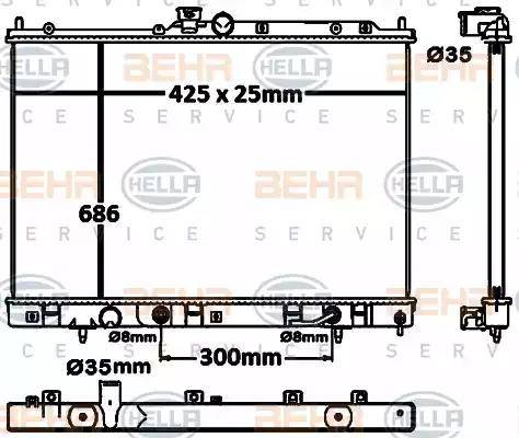 BEHR HELLA Service 8MK 376 790-341 - Radiators, Motora dzesēšanas sistēma autodraugiem.lv