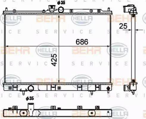 BEHR HELLA Service 8MK 376 790-361 - Radiators, Motora dzesēšanas sistēma autodraugiem.lv