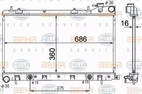 BEHR HELLA Service 8MK 376 790-271 - Radiators, Motora dzesēšanas sistēma autodraugiem.lv