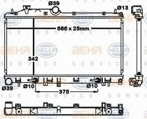 BEHR HELLA Service 8MK 376 792-411 - Radiators, Motora dzesēšanas sistēma autodraugiem.lv