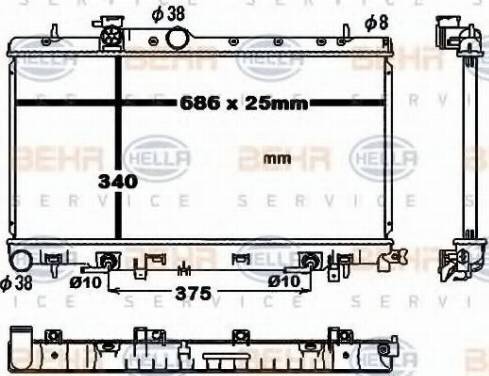 BEHR HELLA Service 8MK 376 792-381 - Radiators, Motora dzesēšanas sistēma autodraugiem.lv