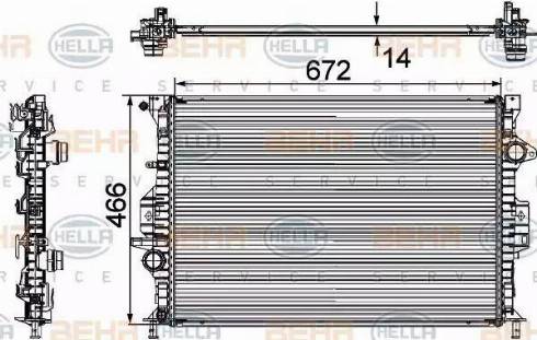 BEHR HELLA Service 8MK 376 745-594 - Radiators, Motora dzesēšanas sistēma autodraugiem.lv