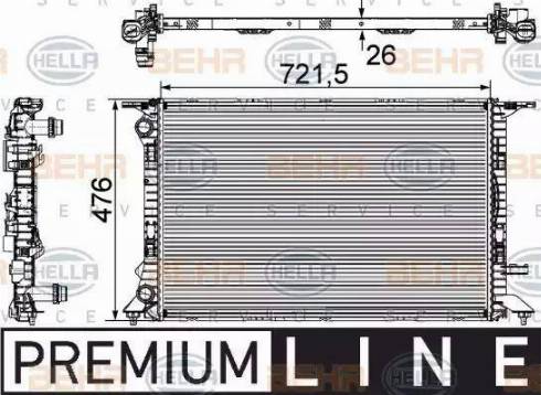 BEHR HELLA Service 8MK 376 745-581 - Radiators, Motora dzesēšanas sistēma autodraugiem.lv