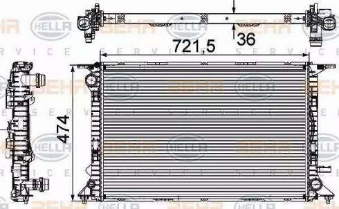 BEHR HELLA Service 8MK 376 745-644 - Radiators, Motora dzesēšanas sistēma autodraugiem.lv