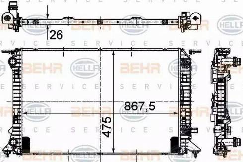 BEHR HELLA Service 8MK 376 745-634 - Radiators, Motora dzesēšanas sistēma autodraugiem.lv