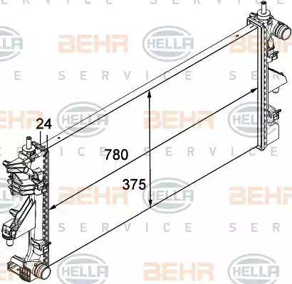 BEHR HELLA Service 8MK 376 745-034 - Radiators, Motora dzesēšanas sistēma autodraugiem.lv