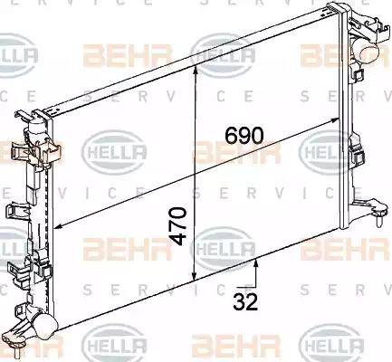 BEHR HELLA Service 8MK 376 745-711 - Radiators, Motora dzesēšanas sistēma autodraugiem.lv