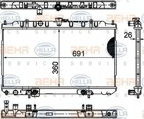 BEHR HELLA Service 8MK 376 748-181 - Radiators, Motora dzesēšanas sistēma autodraugiem.lv