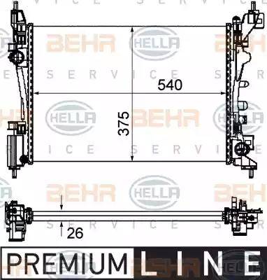 BEHR HELLA Service 8MK 376 754-571 - Radiators, Motora dzesēšanas sistēma autodraugiem.lv