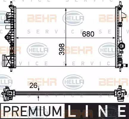 BEHR HELLA Service 8MK 376 754-351 - Radiators, Motora dzesēšanas sistēma autodraugiem.lv