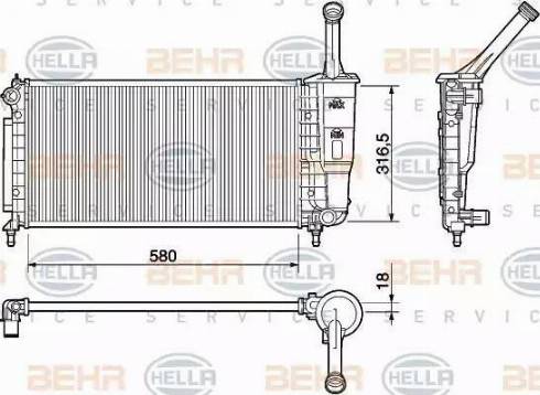 BEHR HELLA Service 8MK 376 754-384 - Radiators, Motora dzesēšanas sistēma autodraugiem.lv
