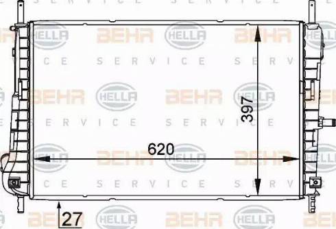 BEHR HELLA Service 8MK 376 755-291 - Radiators, Motora dzesēšanas sistēma autodraugiem.lv