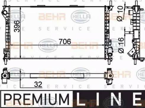 BEHR HELLA Service 8MK 376 756-581 - Radiators, Motora dzesēšanas sistēma autodraugiem.lv