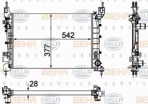 BEHR HELLA Service 8MK 376 756-521 - Radiators, Motora dzesēšanas sistēma autodraugiem.lv