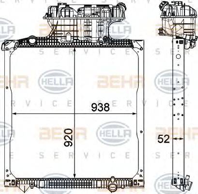 BEHR HELLA Service 8MK 376 750-561 - Radiators, Motora dzesēšanas sistēma autodraugiem.lv