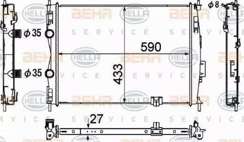 BEHR HELLA Service 8MK 376 753-681 - Radiators, Motora dzesēšanas sistēma autodraugiem.lv