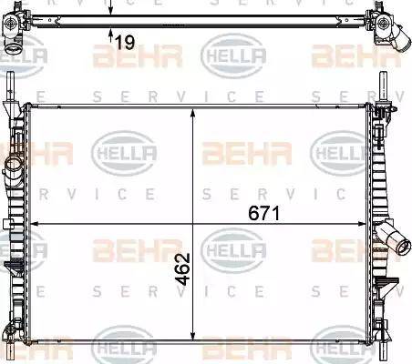 BEHR HELLA Service 8MK 376 764-504 - Radiators, Motora dzesēšanas sistēma autodraugiem.lv