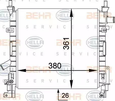 BEHR HELLA Service 8MK 376 764-251 - Radiators, Motora dzesēšanas sistēma autodraugiem.lv