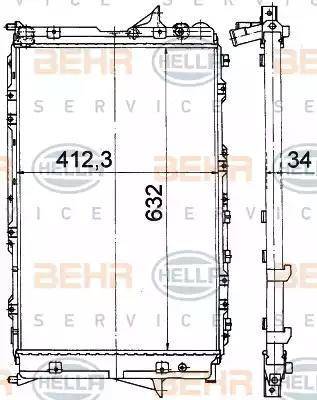 BEHR HELLA Service 8MK 376 765-161 - Radiators, Motora dzesēšanas sistēma autodraugiem.lv