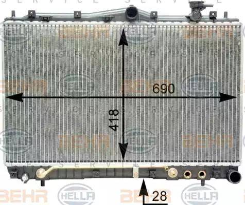 BEHR HELLA Service 8MK 376 762-221 - Radiators, Motora dzesēšanas sistēma autodraugiem.lv