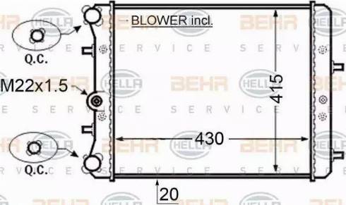 BEHR HELLA Service 8MK 376 704-601 - Radiators, Motora dzesēšanas sistēma autodraugiem.lv