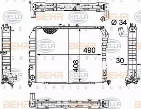 BEHR HELLA Service 8MK 376 705-701 - Radiators, Motora dzesēšanas sistēma autodraugiem.lv