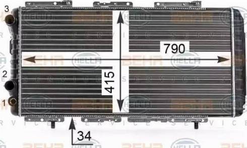 BEHR HELLA Service 8MK 376 700-564 - Radiators, Motora dzesēšanas sistēma autodraugiem.lv