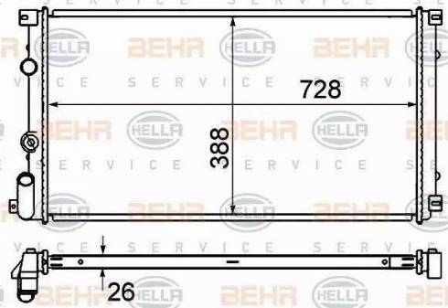 BEHR HELLA Service 8MK 376 700-654 - Radiators, Motora dzesēšanas sistēma autodraugiem.lv