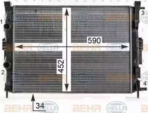 BEHR HELLA Service 8MK 376 700-684 - Radiators, Motora dzesēšanas sistēma autodraugiem.lv