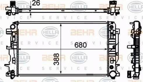 BEHR HELLA Service 8MK 376 701-011 - Radiators, Motora dzesēšanas sistēma autodraugiem.lv