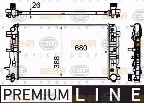 BEHR HELLA Service 8MK 376 701-011 - Radiators, Motora dzesēšanas sistēma autodraugiem.lv