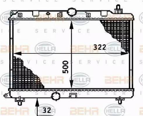 BEHR HELLA Service 8MK 376 708-591 - Radiators, Motora dzesēšanas sistēma autodraugiem.lv