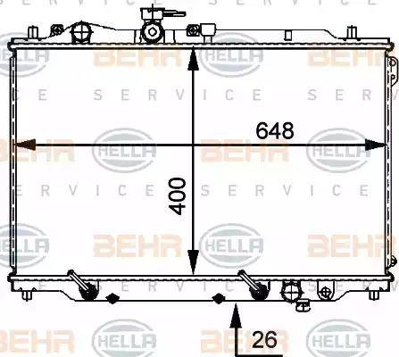 BEHR HELLA Service 8MK 376 707-531 - Radiators, Motora dzesēšanas sistēma autodraugiem.lv