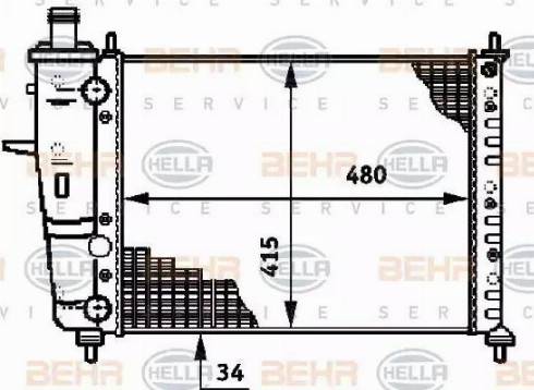 BEHR HELLA Service 8MK 376 719-551 - Radiators, Motora dzesēšanas sistēma autodraugiem.lv