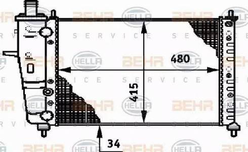 BEHR HELLA Service 8MK 376 719-531 - Radiators, Motora dzesēšanas sistēma autodraugiem.lv