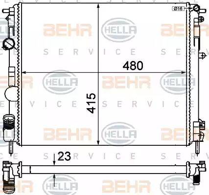 BEHR HELLA Service 8MK 376 719-691 - Radiators, Motora dzesēšanas sistēma autodraugiem.lv