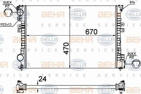 BEHR HELLA Service 8MK 376 719-235 - Radiators, Motora dzesēšanas sistēma autodraugiem.lv